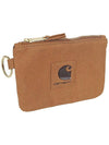 Logo Patch Suede Zipper Half Wallet Brown - CARHARTT WIP - BALAAN 3