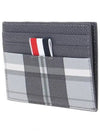 4-Bar Madras Pebble Grain Leather Card Wallet - THOM BROWNE - BALAAN 3