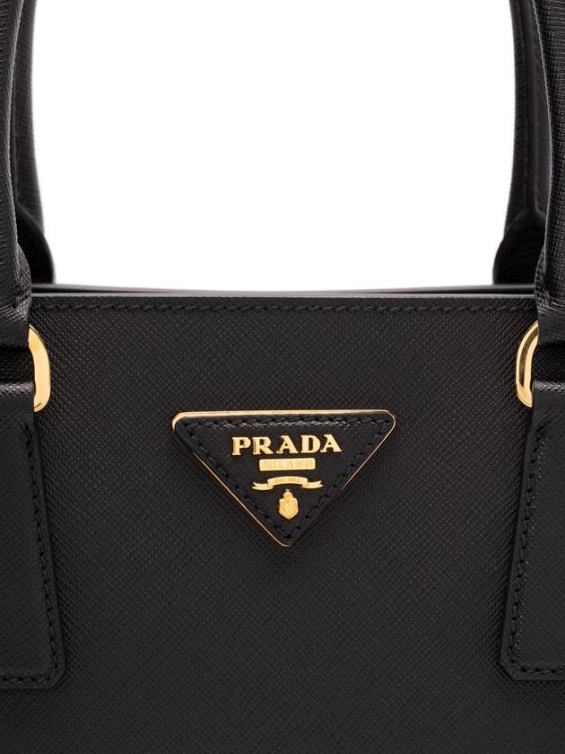 Logo Plaque Open Top Tote Bag Black - PRADA - BALAAN 5