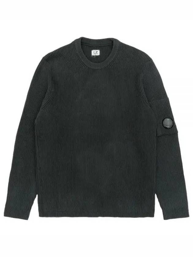 Full Rib Crew Neck Knit Top Black - CP COMPANY - BALAAN 2