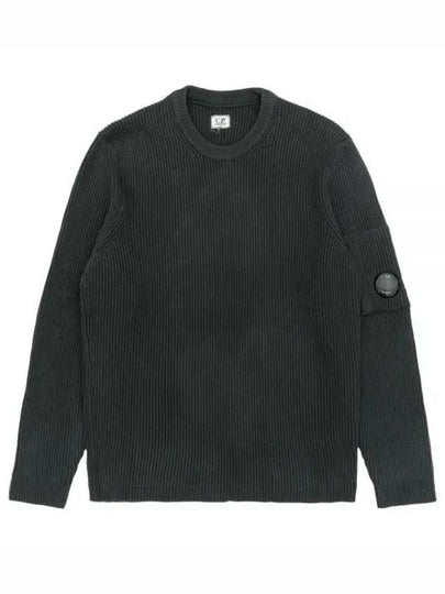 Full Rib Crew Neck Knit Top Black - CP COMPANY - BALAAN 2