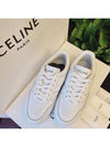 Trainer Calfskin Lace Up Low Top Sneakers White - CELINE - BALAAN 5