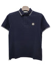 Stretch Cotton Pique Short Sleeve Polo Shirt Navy - STONE ISLAND - BALAAN 3