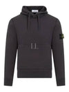 Logo Patch Drawstring Hoodie Charcoal - STONE ISLAND - BALAAN 2