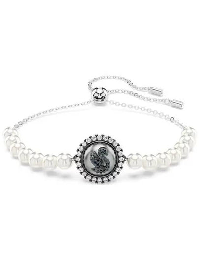 Swan Crystal Pearl Rhodium Plated Bracelet Grey - SWAROVSKI - BALAAN 2