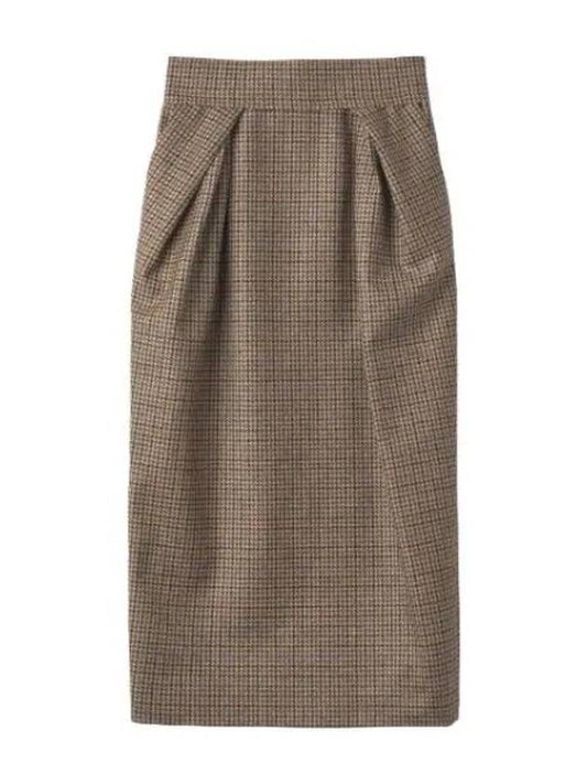 Houndstooth Wool Skirt Camel Women s - MAISON MARGIELA - BALAAN 1