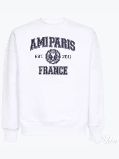 Logo Print Sweatshirt White - AMI - BALAAN 2