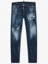 Dark Techno Surf Wash Biker Jeans Blue - DSQUARED2 - BALAAN 3