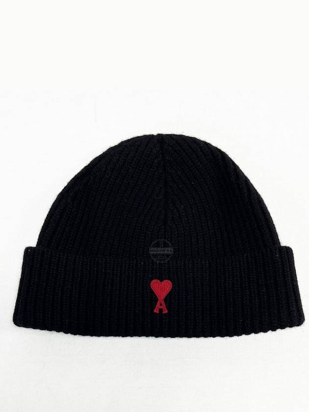 Small Heart Logo Beanie Black BFUHA106018 - AMI - BALAAN 2