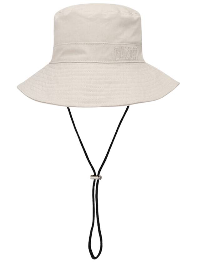 Embroidered Logo Denim Bucket Hat Ivory - GANNI - BALAAN 2