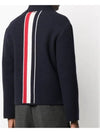 Intarsia Center Back Voile Wool Jacket Navy - THOM BROWNE - BALAAN 6