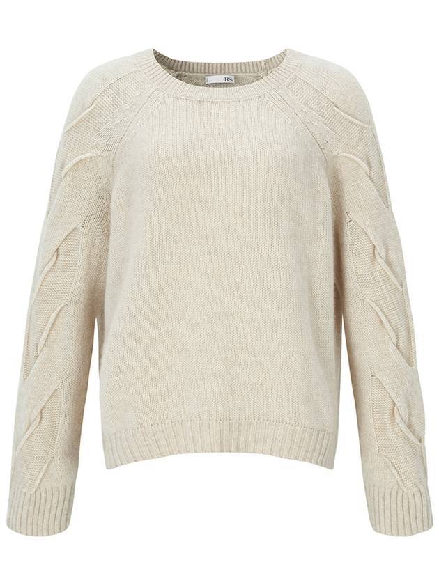 Baby Cashmere Cable Knit Top Beige - RS9SEOUL - BALAAN 1