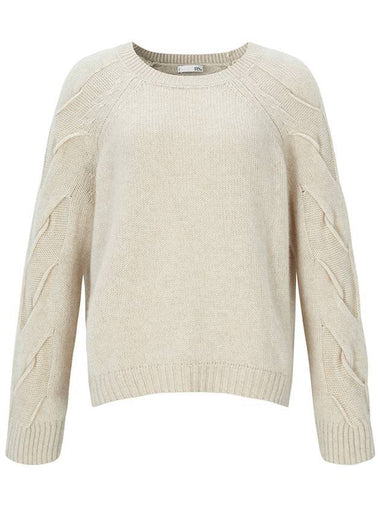 Baby Cashmere Cable Knit Top Beige - RS9SEOUL - BALAAN 1