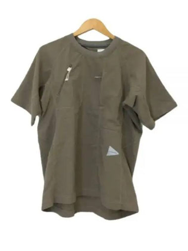 24 Stretch Rip Pullover Khaki 5744154122 180 Short Sleeve T Shirt - AND WANDER - BALAAN 1