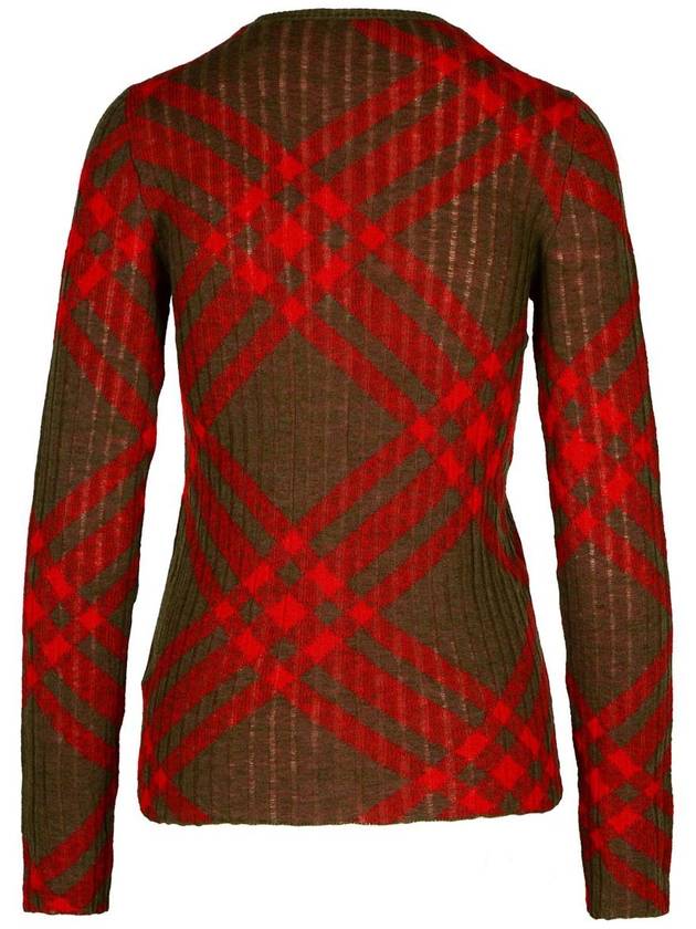 Burberry 'Check' Green Mohair Blend Sweater - BURBERRY - BALAAN 3