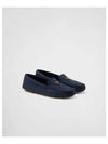 Triangle Logo Suede Driving Shoes Navy - PRADA - BALAAN 2