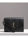 Matelasse Gold Logo Strap Clutch Bag Black - SAINT LAURENT - BALAAN 2