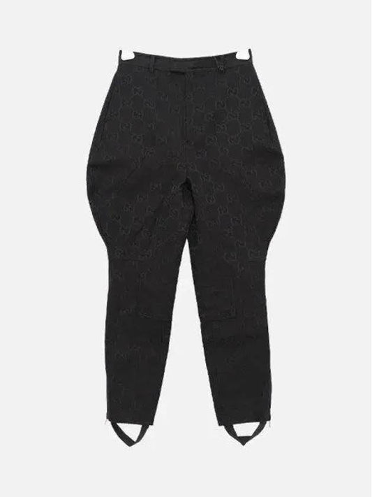 Canvas Horseback Riding Straight Pants Black - GUCCI - BALAAN 2