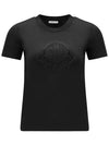 Crystal Logo Short Sleeve T-Shirt Black - MONCLER - BALAAN 3