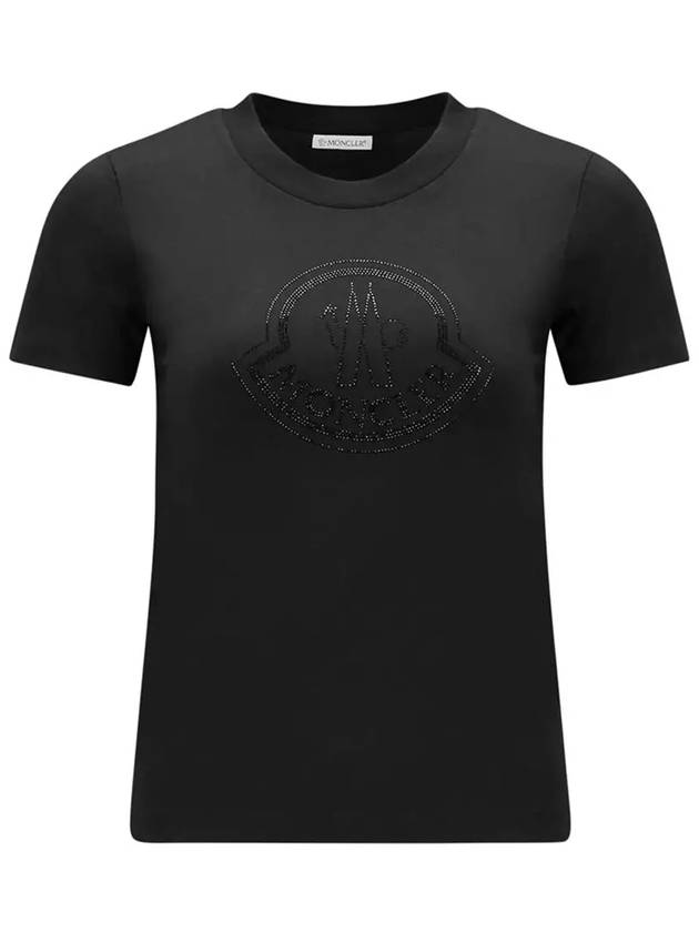 Crystal Logo Short Sleeve T-Shirt Black - MONCLER - BALAAN 3