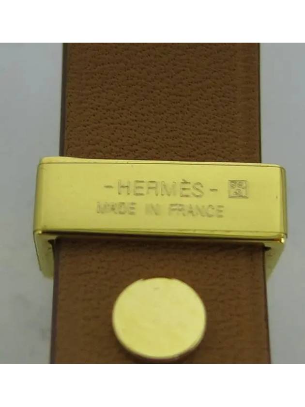 MINI DOG ANNEAUX brown color gold bracelet - HERMES - BALAAN 3