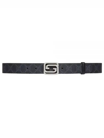 Squared Interlocking G Reversible Leather Belt Black - GUCCI - BALAAN 2