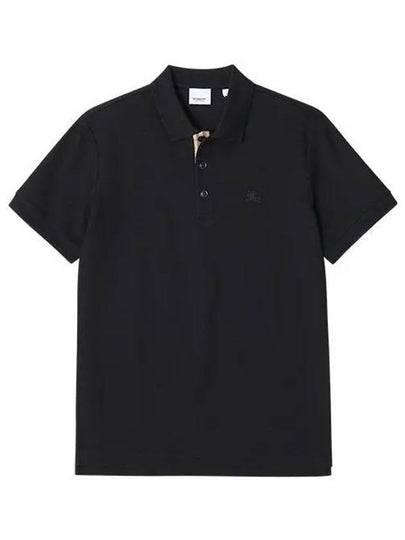 Men's Eddie Collar Short Sleeve Polo Shirt Black - BURBERRY - BALAAN 2