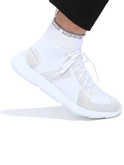 B21 Socks Knit High Top Sneakers White - DIOR - BALAAN 2