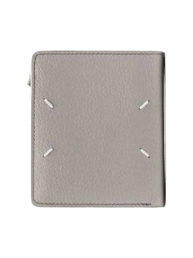 Four-Stitch Leather Half Wallet Grey - MAISON MARGIELA - BALAAN 1