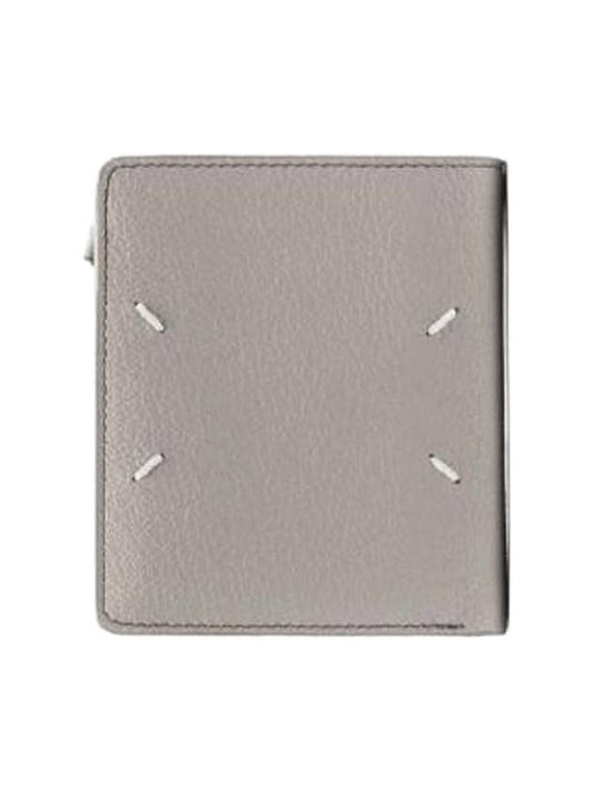 Four-Stitch Leather Half Wallet Grey - MAISON MARGIELA - BALAAN 1