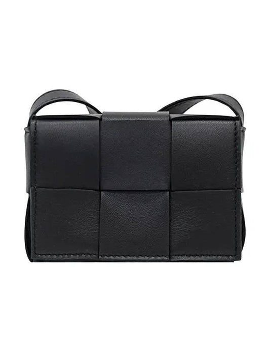 Intrecciato Cassette Small Cross Bag Black - BOTTEGA VENETA - BALAAN 2