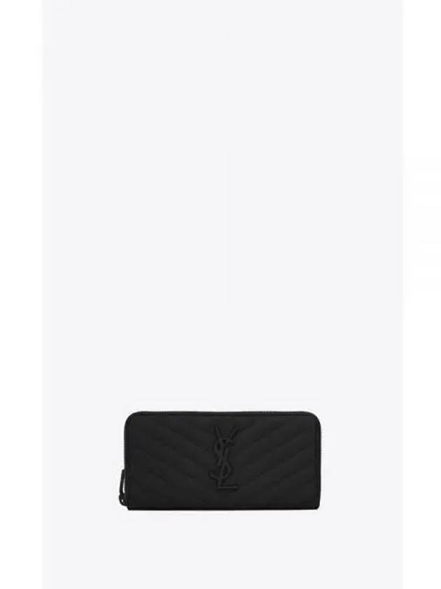 Matelasse Monogram Zipper Long Wallet Black - SAINT LAURENT - BALAAN.