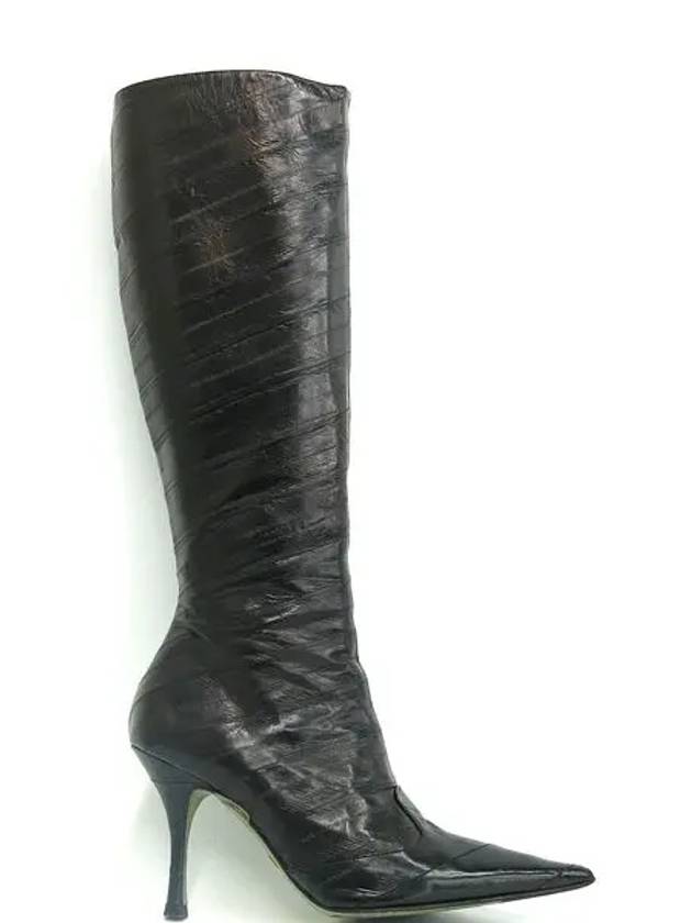 Black leather women s long boots - DOLCE&GABBANA - BALAAN 3