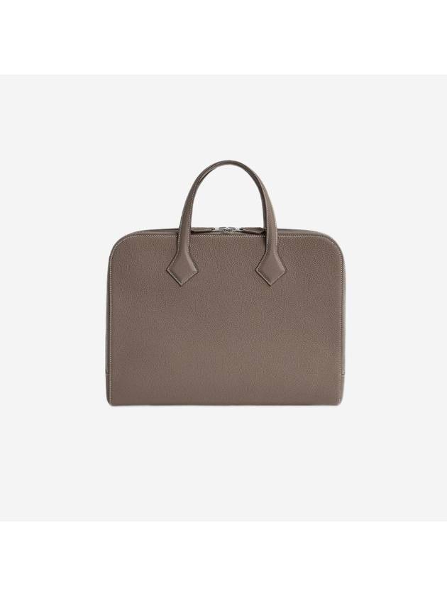 Victoria Light Briefcase Togo Palladium Hardware Etoupe - HERMES - BALAAN 1