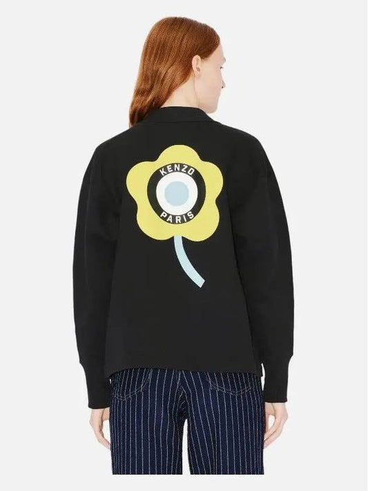 Yellow Target Logo Cardigan Black - KENZO - BALAAN 2