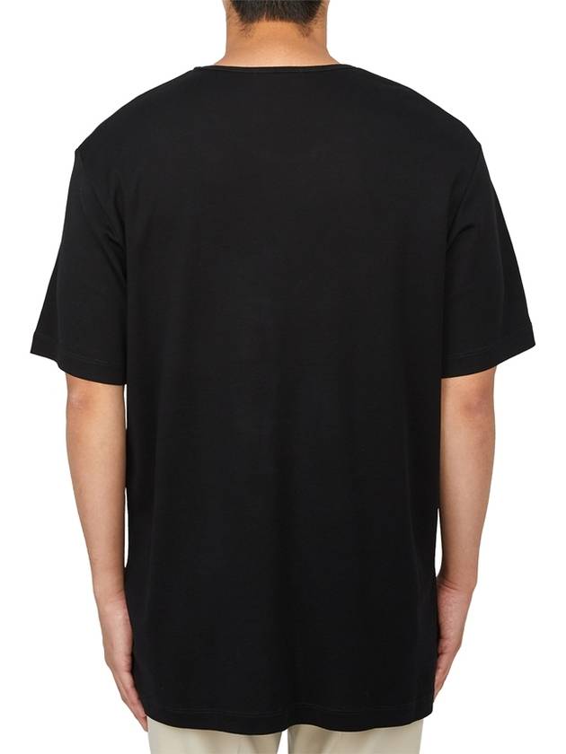 Rib U Neck Short Sleeve T-Shirt Black - LEMAIRE - BALAAN 4