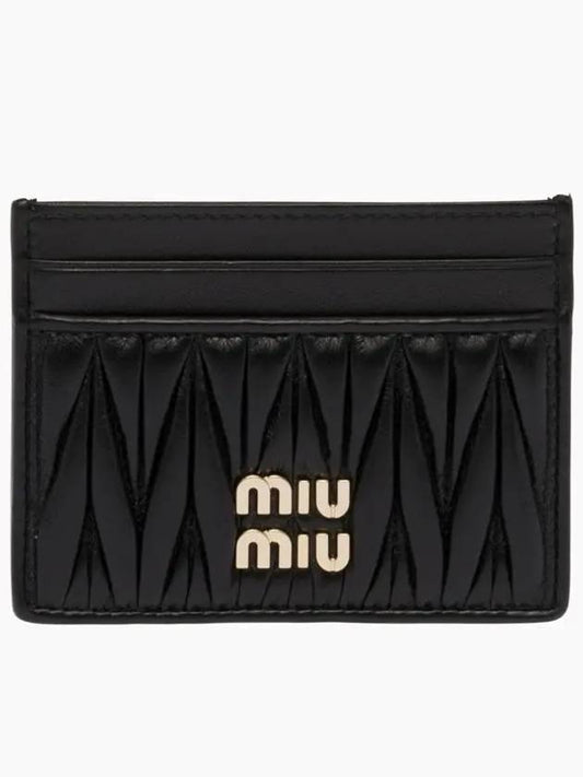 Matelasse Nappa Leather Card Wallet Black - MIU MIU - BALAAN 2