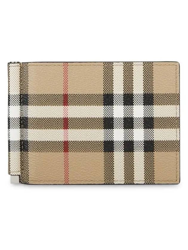 Men's Money Clip Vintage Check Money Clip Half Wallet Beige - BURBERRY - BALAAN 2