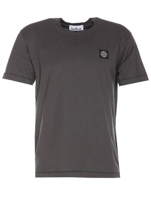 Logo Patch Short Sleeves T-Shirt  Steel Grey - STONE ISLAND - BALAAN 2