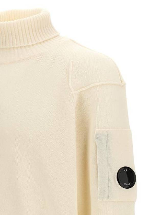 Lambswool GRS Turtle Neck Knit Top White - CP COMPANY - BALAAN 5