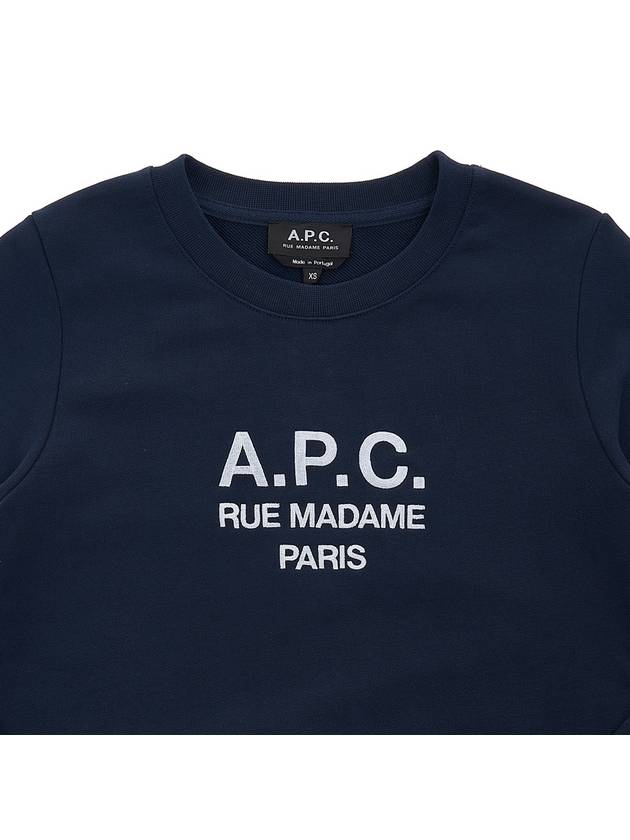 Women's Tina Logo Sweat Sweatshirt Navy - A.P.C. - BALAAN 4