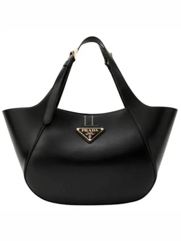 Enamel Triangle Medium Logo Belt Hand Shoulder Bag Black - PRADA - BALAAN 2