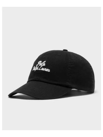 Chain Stitch Logo Ball Cap Black - POLO RALPH LAUREN - BALAAN 2