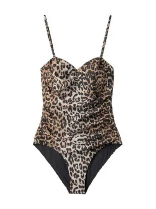 draped swimsuit leopard - GANNI - BALAAN 1