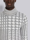 Prine Of Wales Jacquard Detail Cashmere Turtleneck Grey - THOM BROWNE - BALAAN 5