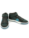 Leather High Top Sneakers Royal Blue - LANVIN - BALAAN 6