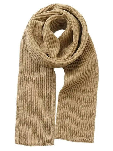 ribbed wool short muffler camel SCARF - ANDERSEN-ANDERSEN - BALAAN 1