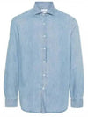 Denim Long Sleeve Shirt Blue - BRUNELLO CUCINELLI - BALAAN 2