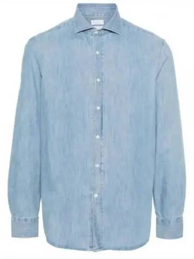 Denim Long Sleeve Shirt Blue - BRUNELLO CUCINELLI - BALAAN 2