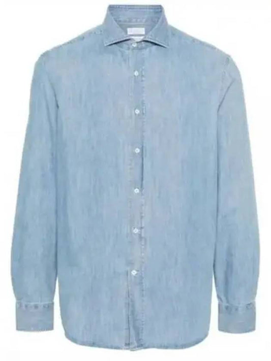 Denim Long Sleeve Shirt Blue - BRUNELLO CUCINELLI - BALAAN 2